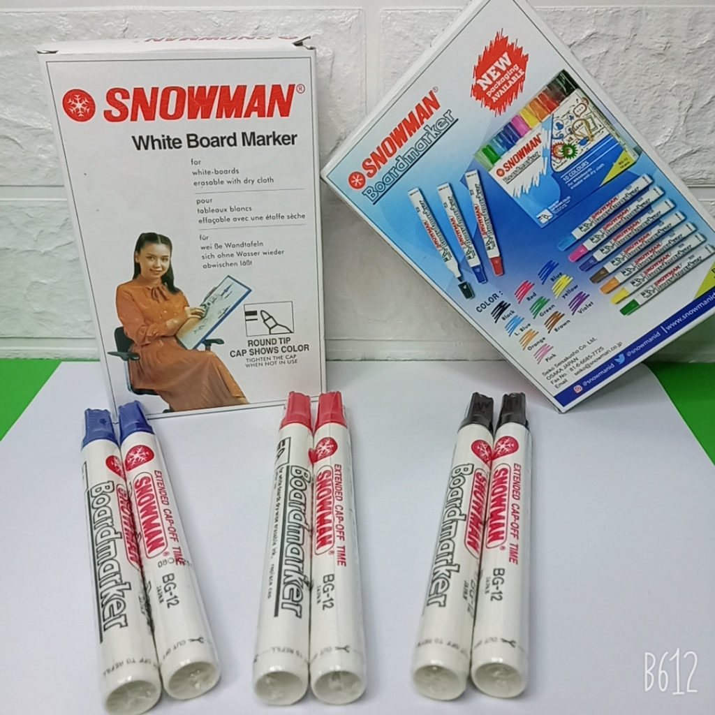 

Snowman Whiteboard Marker BG-12 (Hitam, Biru, Merah)