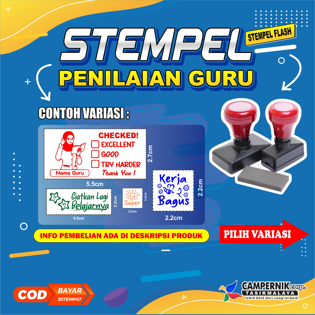 

STEMPEL CUSTOM / NILAI GURU BERVARIASI DESIGN STEMPEL FLASH MURAH