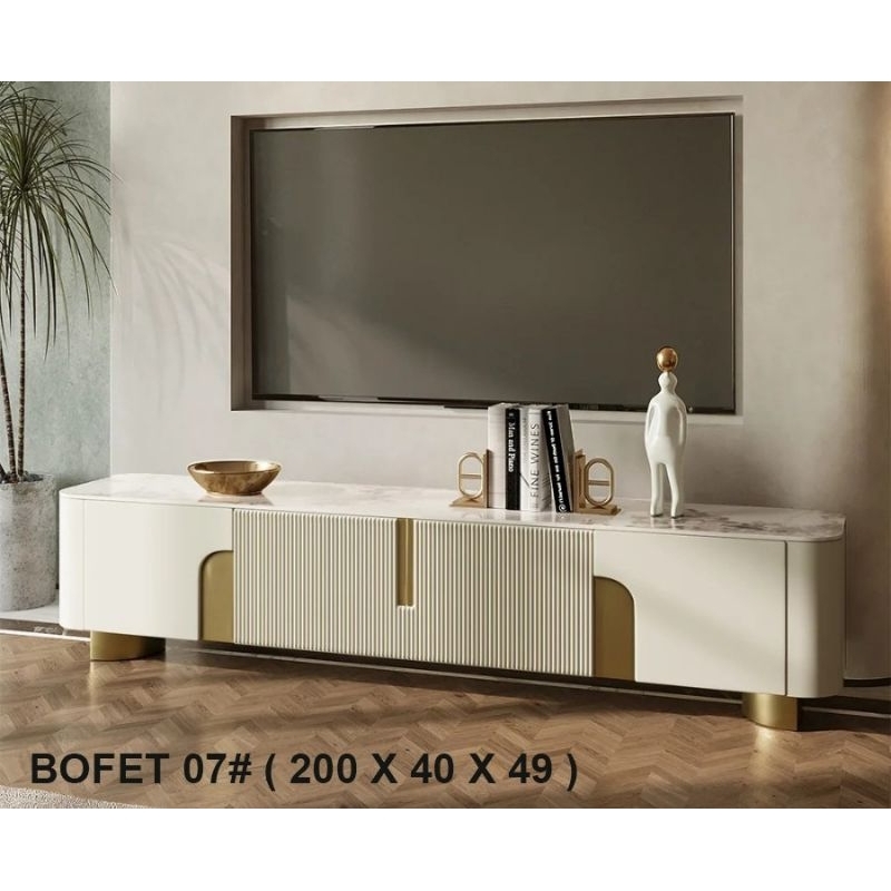 Buffet Meja TV Import Marble Mewah