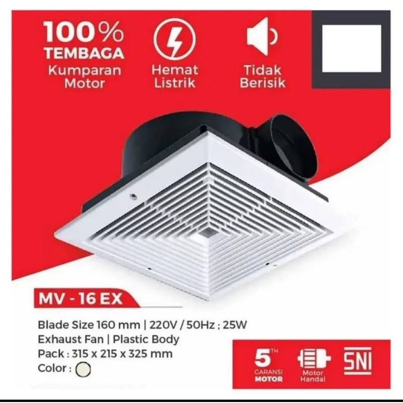 Maspion MV16EX Exhaust Fan Plafon Langit 6 INCH / Kipas Hexos MASPION KIPAS SEDOT MASPION EXHAUST FA