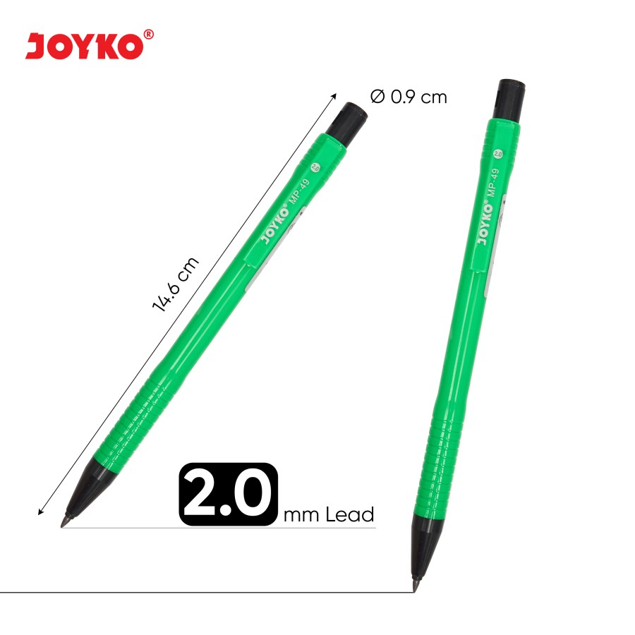 

1 PAK ISI 12 Pensil Mekanik Isi besar 2.0 mm Joyko MP-49