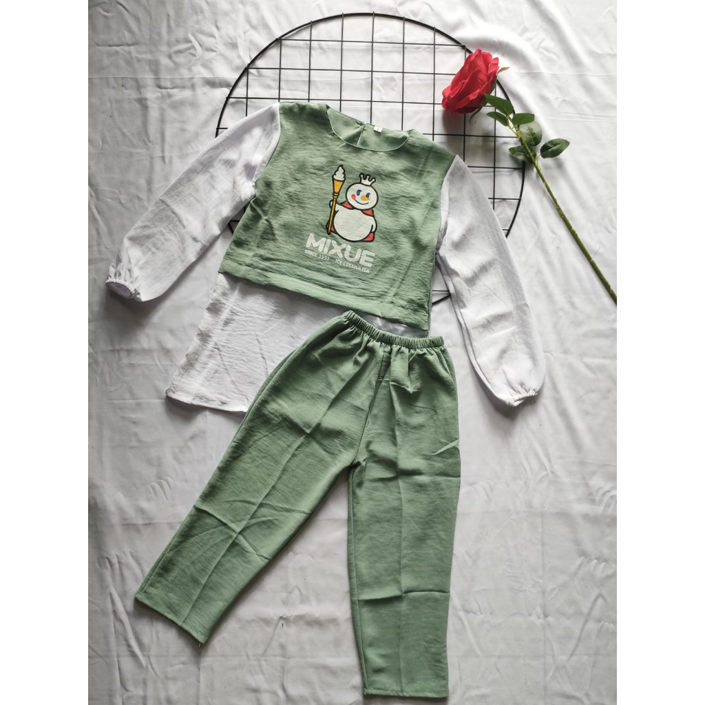 Setelan muslim anak perempuan mixue