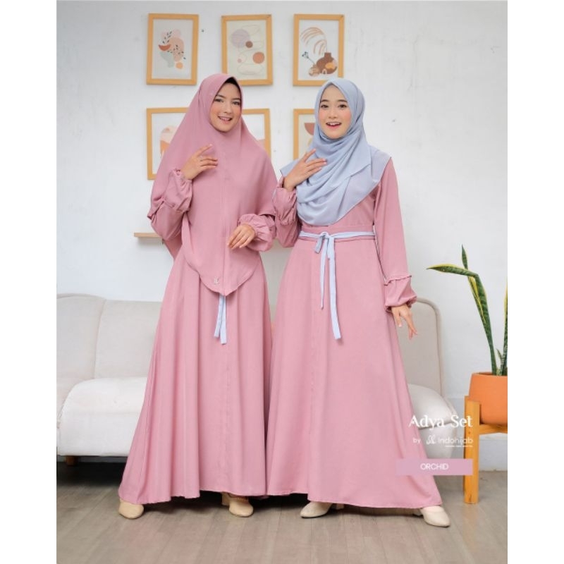 Adya Dress by Indohijab IDB Moslem Wear Gamis Polos