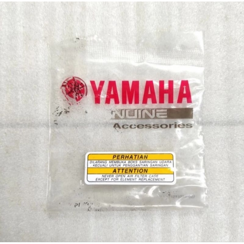 sticker stiker label perhatian box kotak tabung filter yamaha mio old mio sporty mio smile original