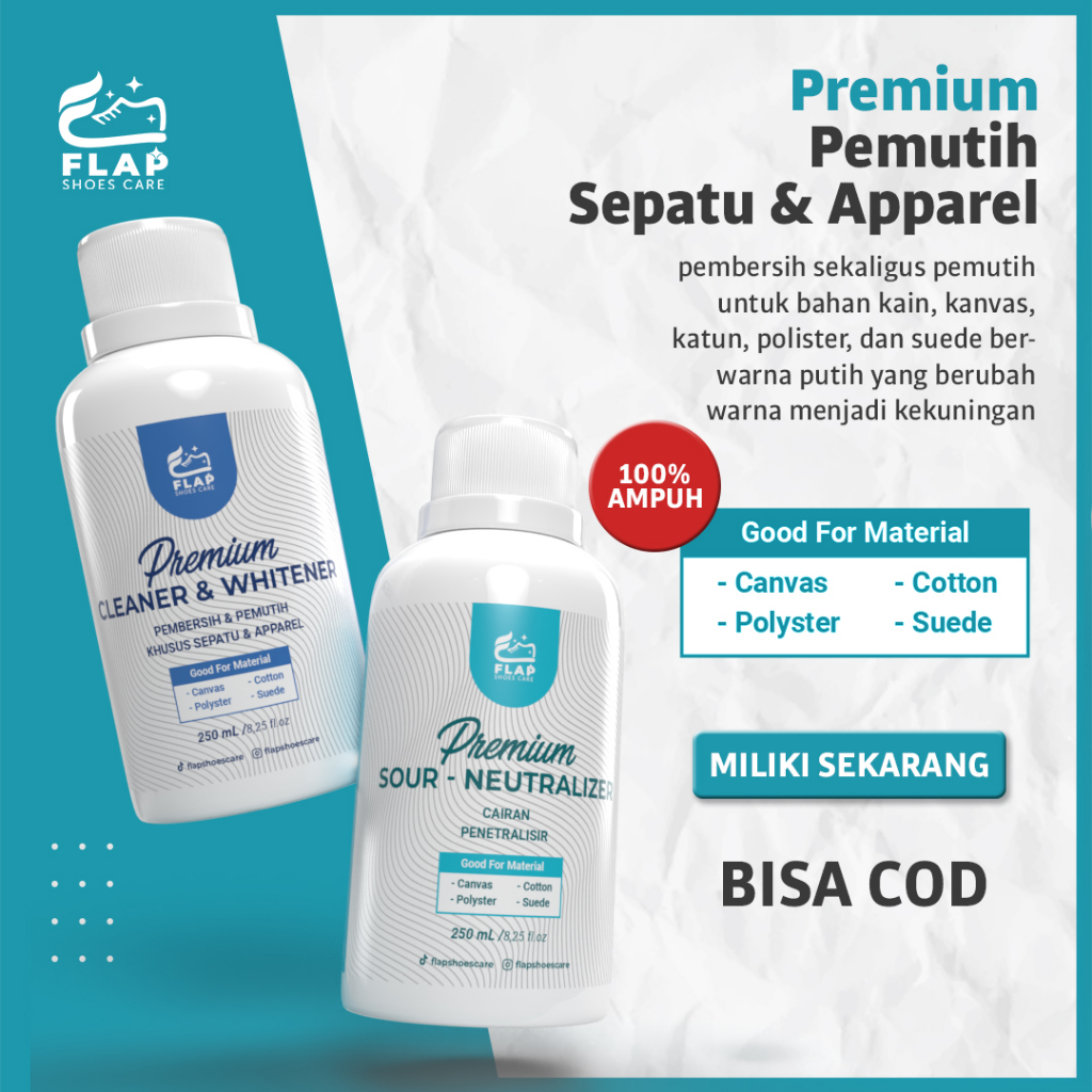 Flap Shoes Cairan Pemutih Sepatu Kanvas Putih