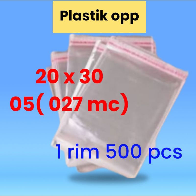 

PLASTIK OPP LEM/SEAL 20 x 30 tebal 05 (025mc)..isi 500 pcs