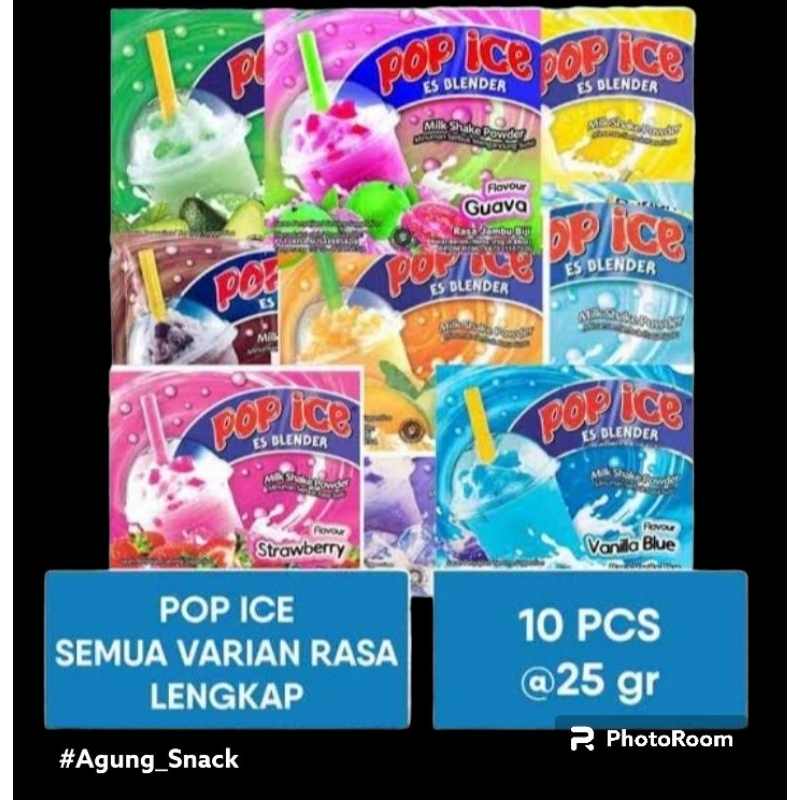 

Pop Ice | Es Blender Varian Rasa | 1 Renceng Isi 10 Bungkus @ 26 Gram