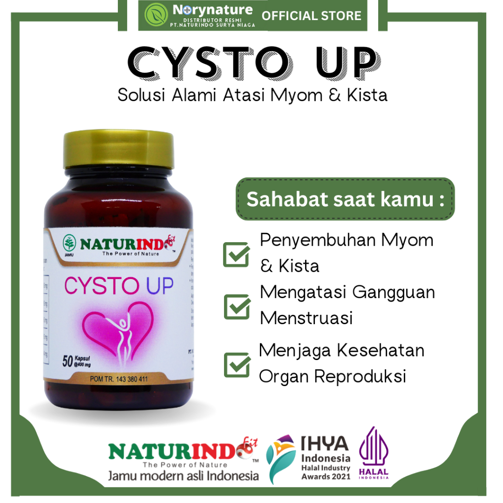 Cysto Up Obat Kista Miom Herbal 50 Kapsul Halal Naturindo