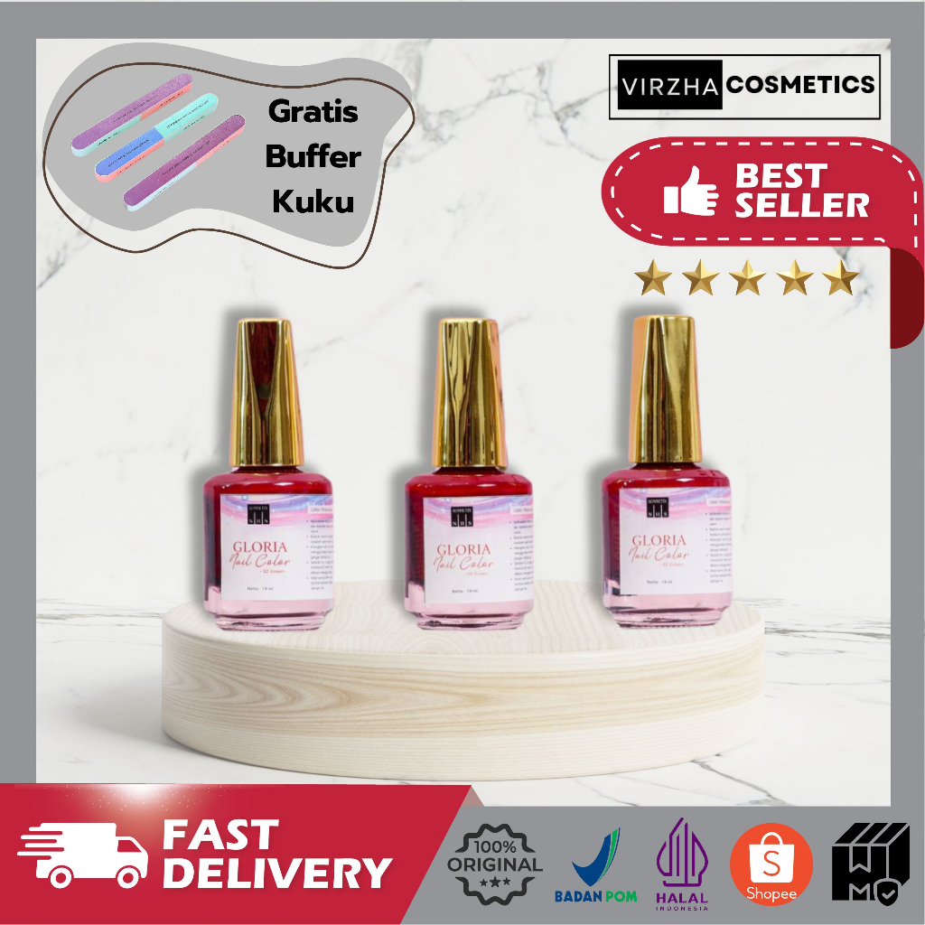 KUTEK HALAL SAH UNTUK SHOLAT - GLORIA NAIL COLOR - HENNA KUKU HALAL - INAI KUKU HALAL - PACAR KUKU H