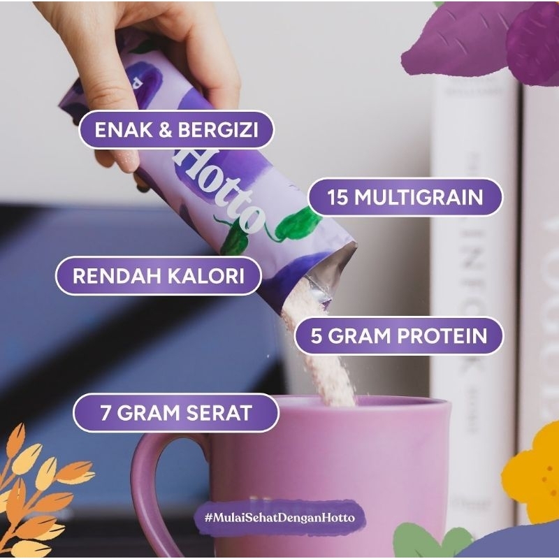 

SECANGKIR HOTTO PURTO SUPERFOOD MULTI GRAIN DENGAN UBI UNGU