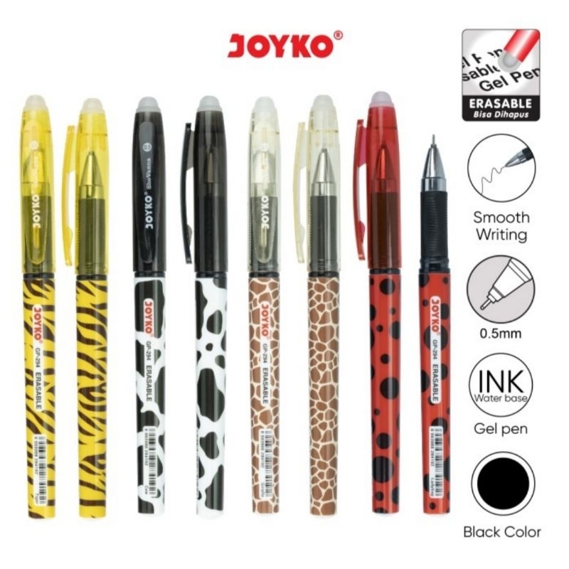 

Pulpen Gel Pena Gel Joyko GP-294 Sho Vanna Erasable dihapus 1 Pack 12 Pcs 0,5 mm