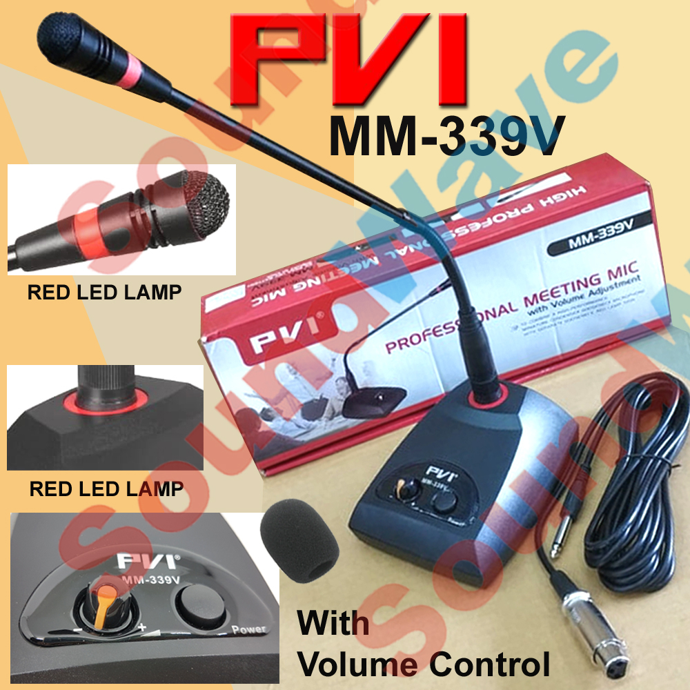 ORIGINAL PVI MM 339V MICROPHONE CONFERENCE | MIC GOOSENECK CONDENSER With Volume Control | MIKROFON 