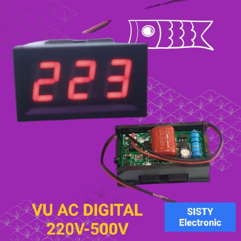 VU Digital Volt Meter AC 220V-500V Led Display Voltage Test Meter