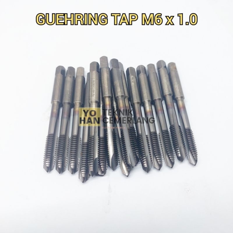 Guhring Tap M6 X 1 Handtap Ulir Baut Kunci 10 Sekali Jadi Tap Lurus M6x1.0 Guhring Jerman