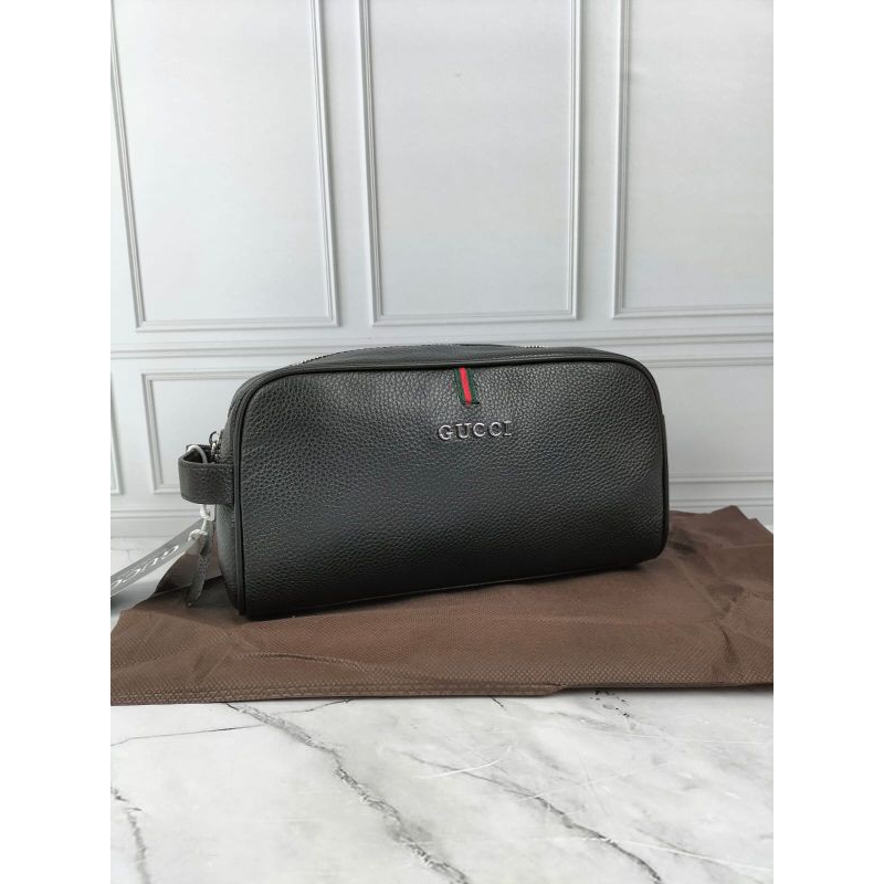 HANDBAG POUCH PRIA GUCCI KULIT ASLI TAS TANGAN BRANDED IMPORT GU 7113