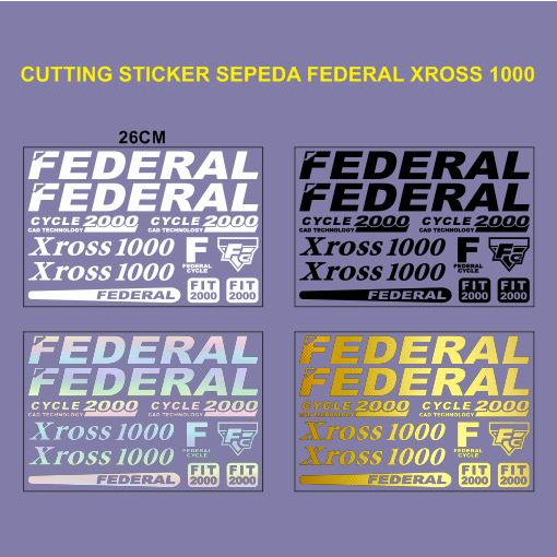 Cutting Sticker Sepeda Federal XRoss 1000 1set Stiker Bike MTB X Ross