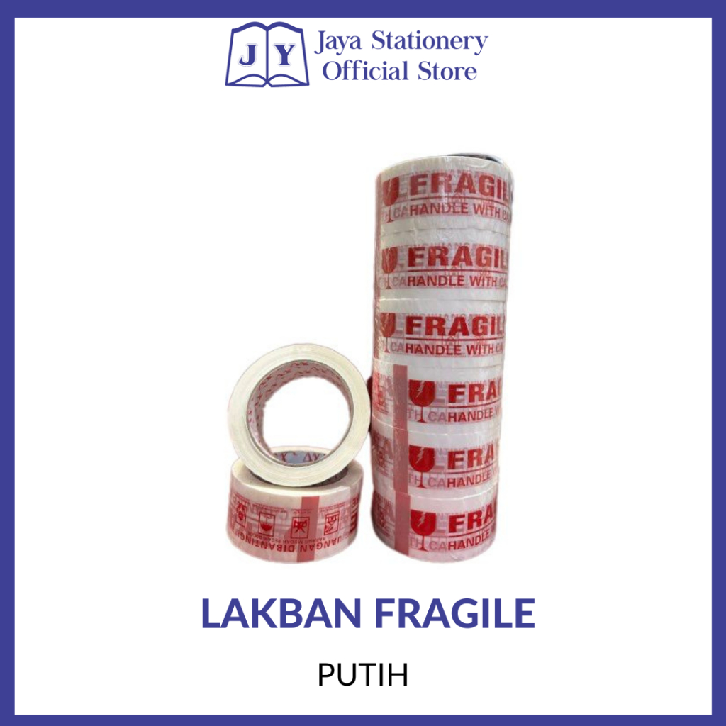 

[BISA COD] Lakban Fragile Putih merk JW