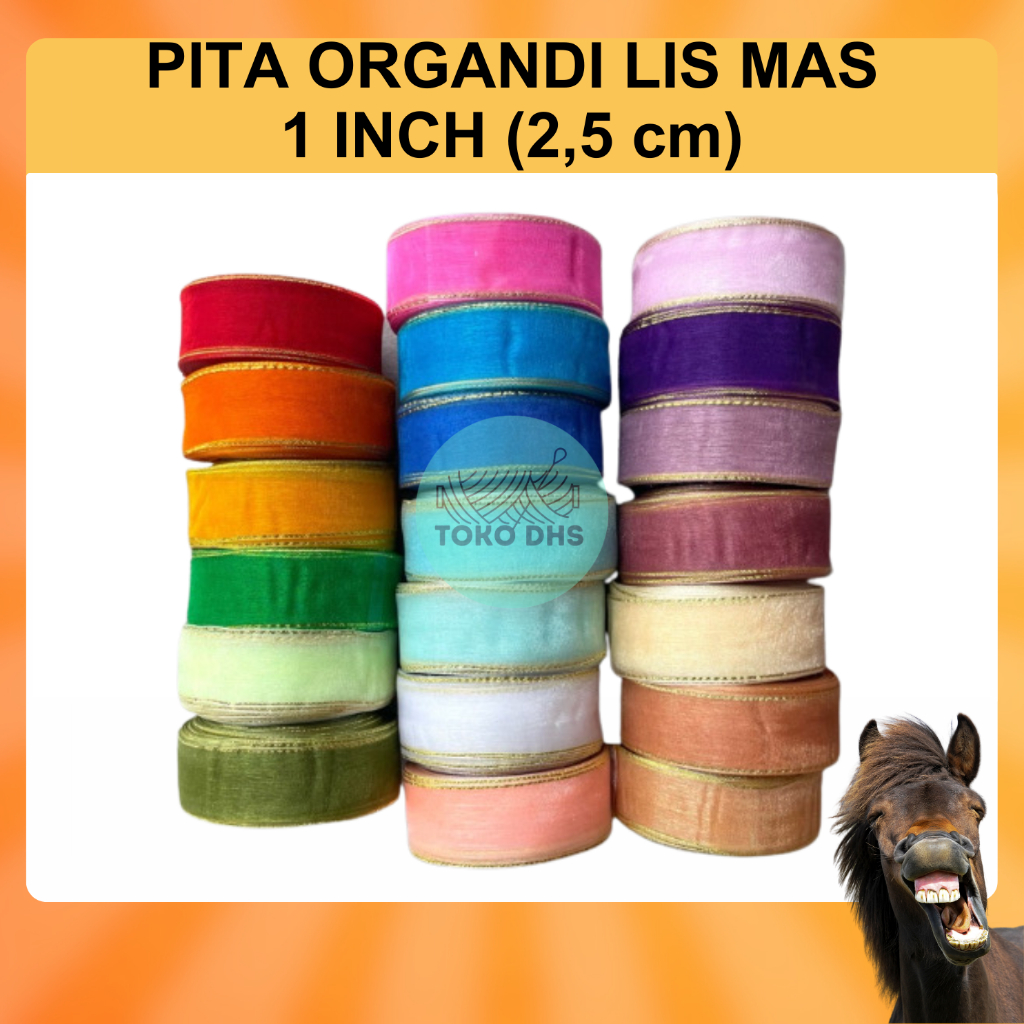 

Pita Organdi List Emas 1 inch (2,5 cm)