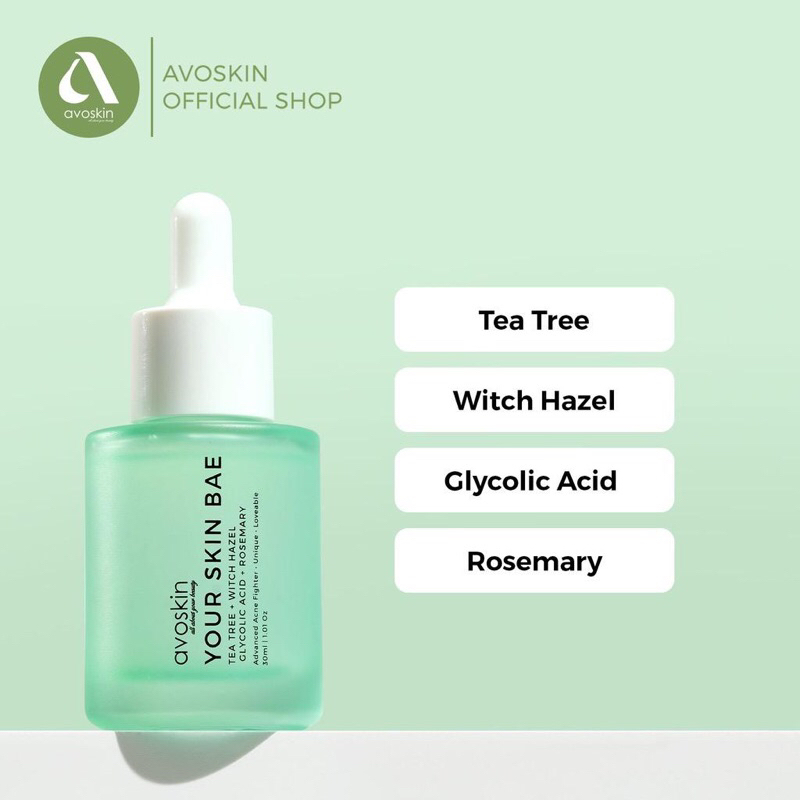 Avoskin Your Skin Bae Serum Tea Tree + Witch Hazel + Glycolic Acid + Rosemary 30ML