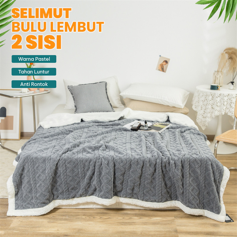 Selimut Tidur Dewasa Ukuran : 180Cm X 200Cm Super Tebal / Selimut Dewasa Polos / Selimut Jumbo Impor