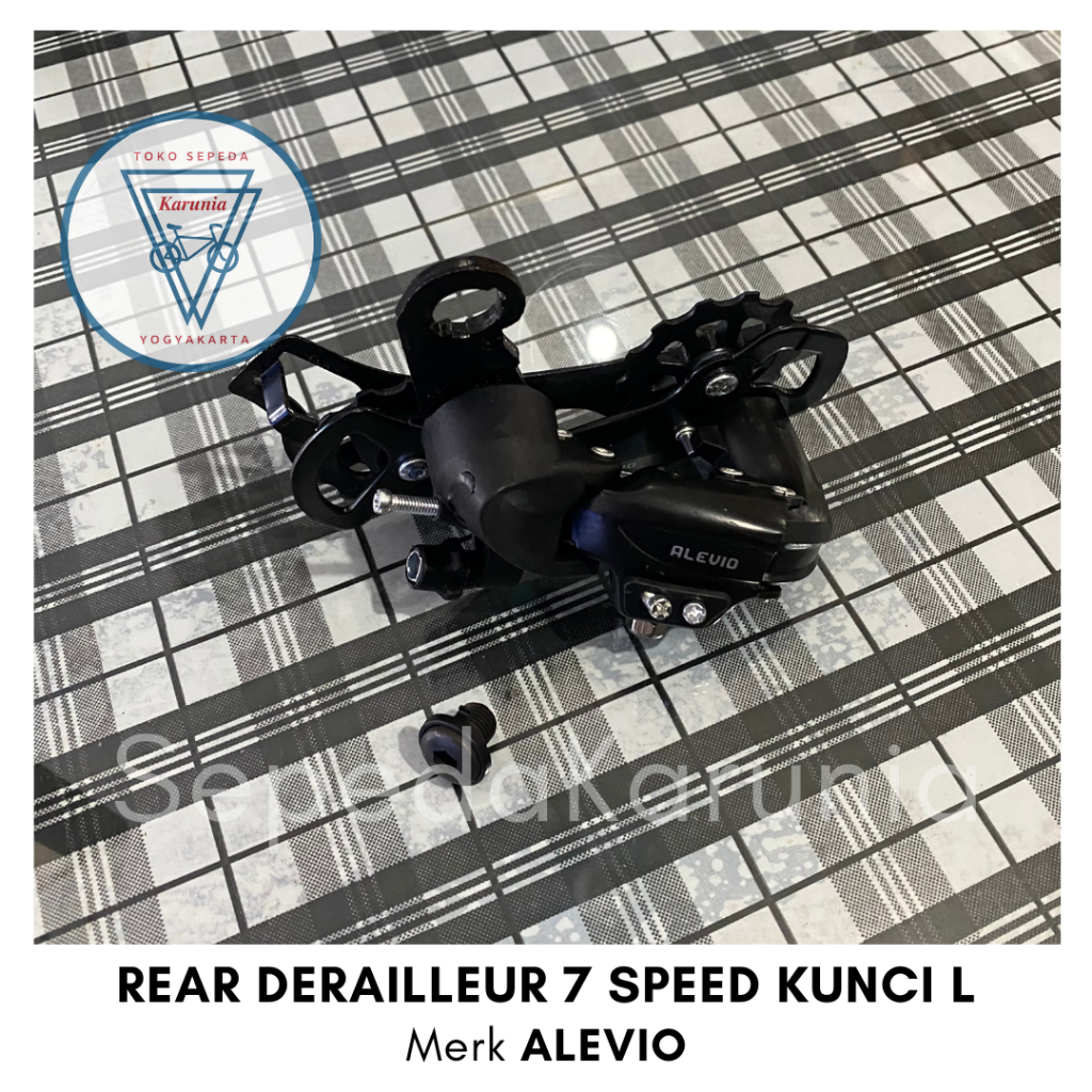 RD Rear Derailleur Sepeda MTB Lipat 7 Speed Model Baut Gantung Kunci L Merk Alevio
