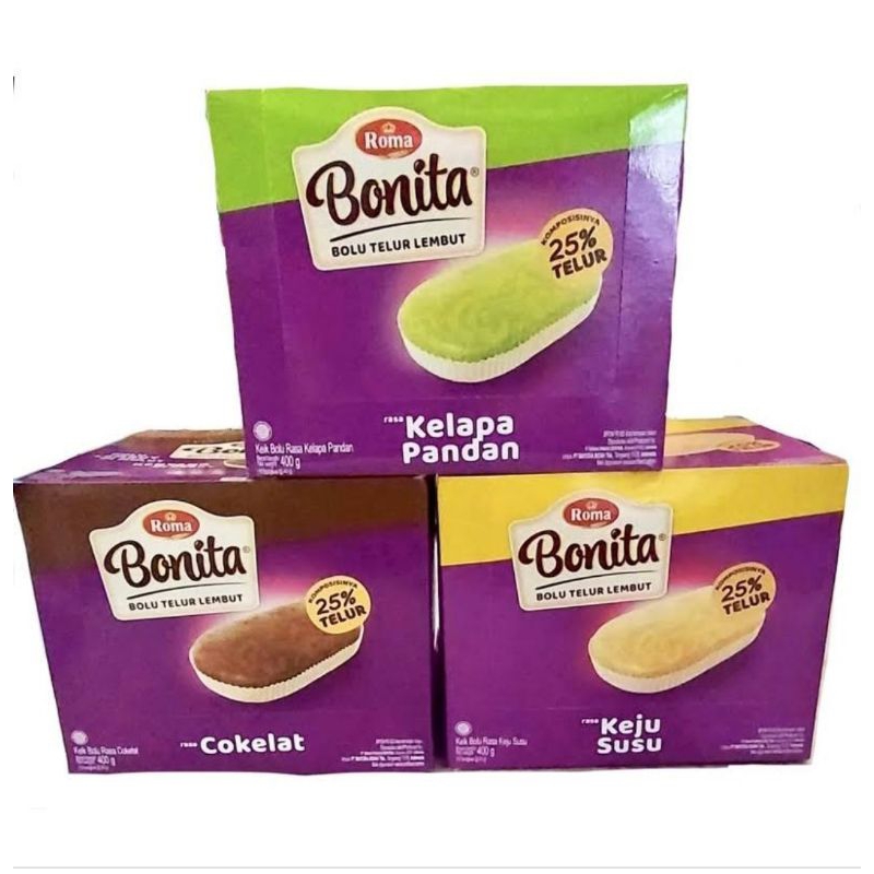 

Roma Bonita Bolu Lembut Telur 1 Pack isi 12 Pcs