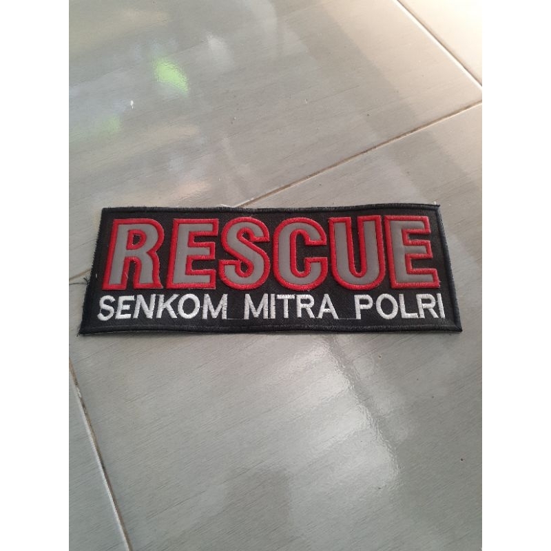 Logo bordir RESCUE MITRA POLRI