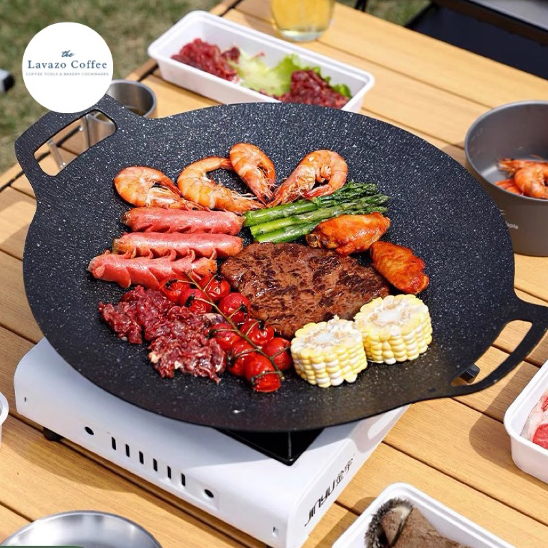 WAJAN PEMANGGANG ANTI LENGKET | OUTDOOR CAMPING BBQ KOREAN GRILL PAN