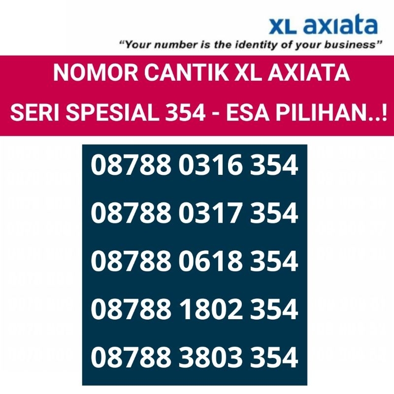 nomer cantik XL 4G ready kartu perdana ESA 354 nomor cantik spesial