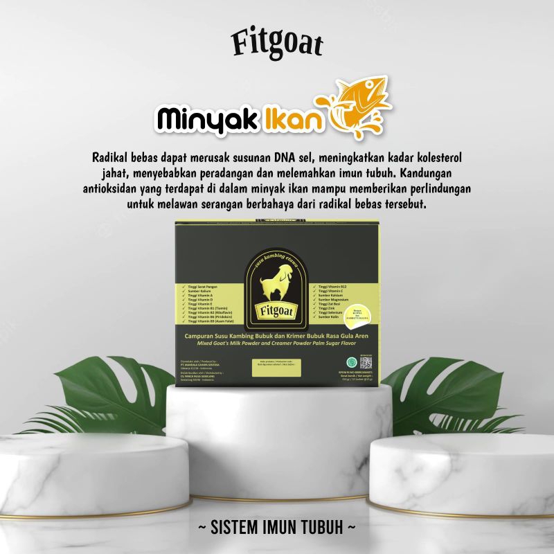 

Fitgoat susu kambing etawa dengan kandungan Minyak Ikan