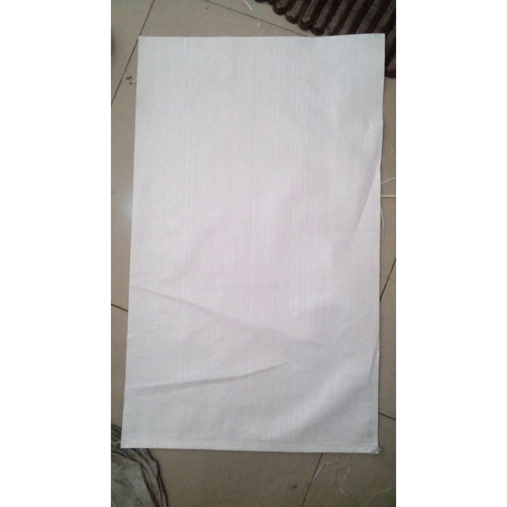 KARUNG PLASTIK UNTUK 50 KG BERAS "56X90 CM" PUTIH POLOS TEBAL 10X11 800 (PAKET ISI 10)