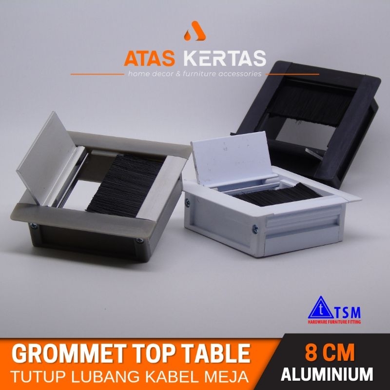 Alumunium Gromet meja / Grommet Tutup lubang kabel meja kotak