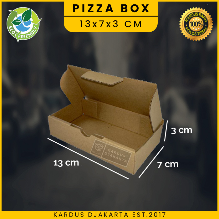 

Kardus / Kotak Box Pizza Die Cut Packing Polos 13x7x3 cm