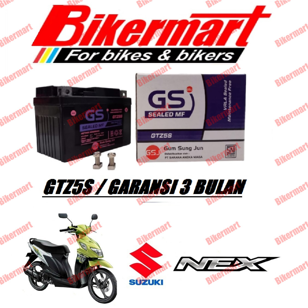 Aki Motor Suzuki Nex GTZ5S Accu Kering MF