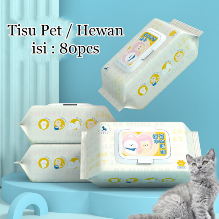 Pet wipes tissue basah hewan peliharaan anabul anjing kucing dll