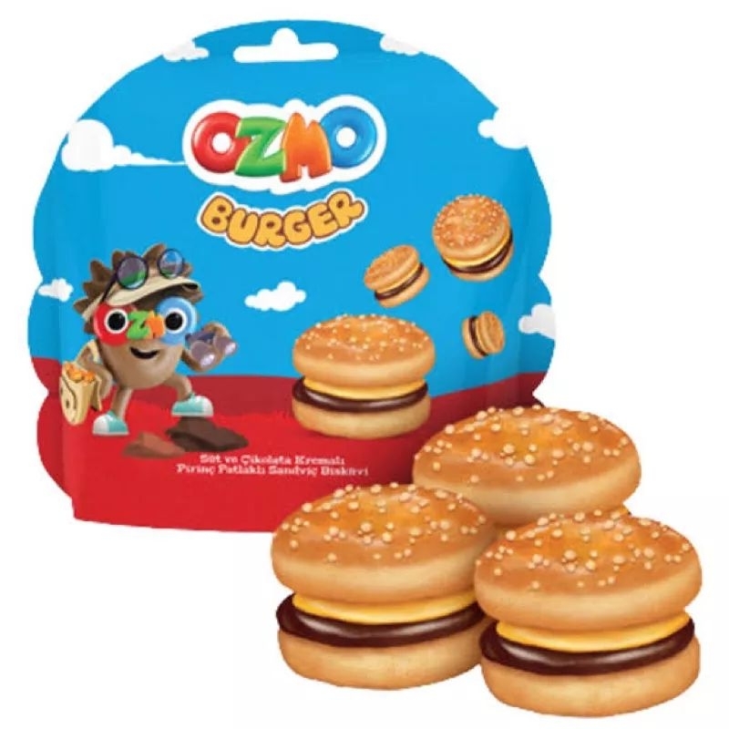 

Ozmo Burger Sandwich Biscuit With Milky And Crispy Rice 400g