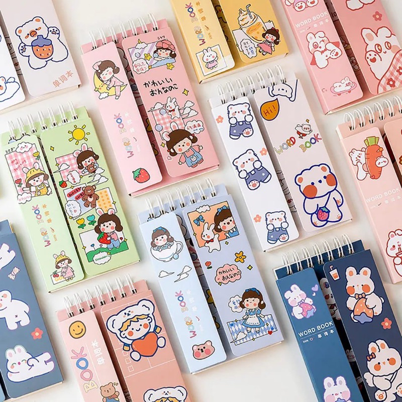 

EryoneStore- Notebook Ring PANJANG Motif 80 Lembar Wordbook Ring Spiral Buku Catatan Panjang KB