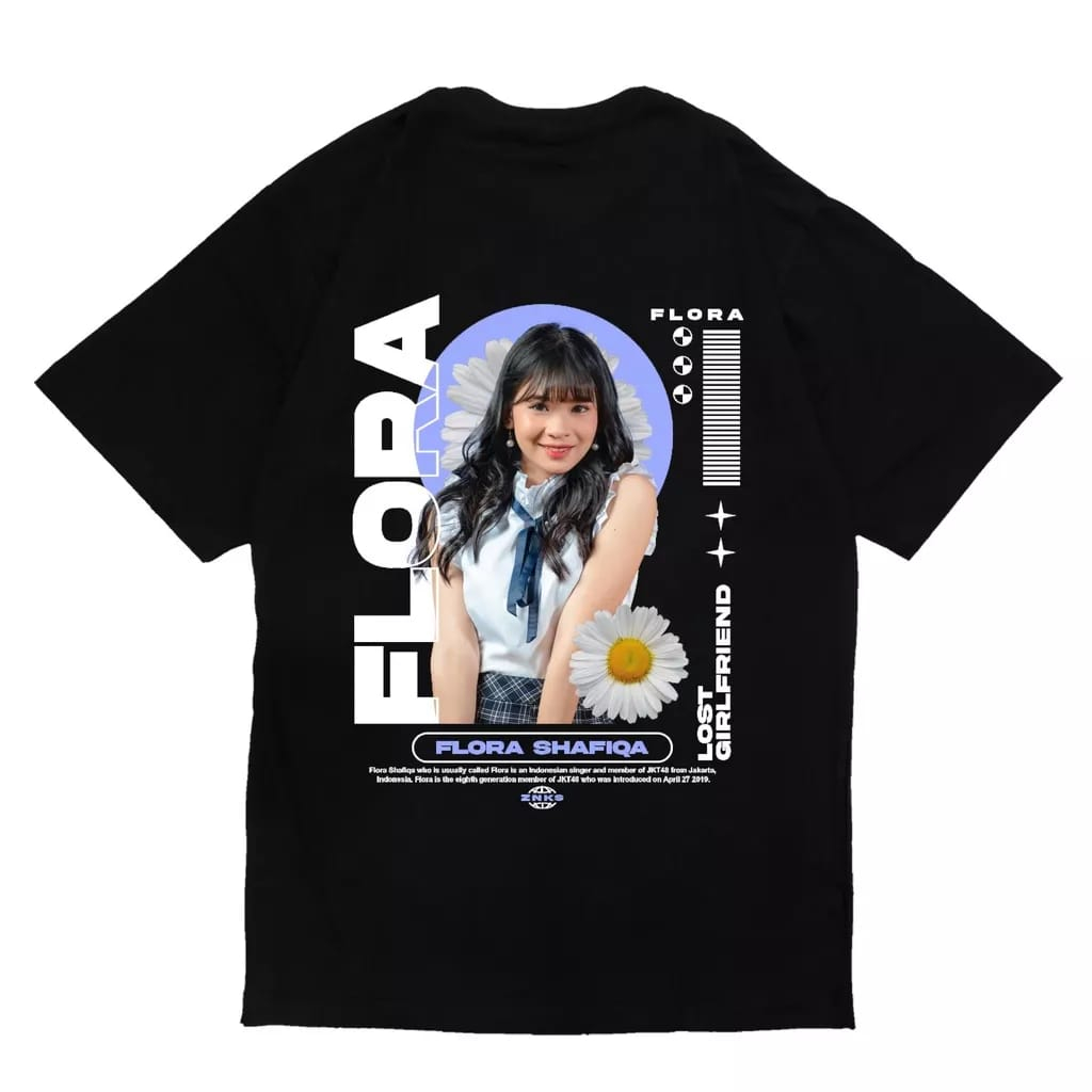 KAOS JKT48 NEW ERA FLORA - TSHIRT MEMBER JKT 48 NEW ERA Flora Shafiqa black series