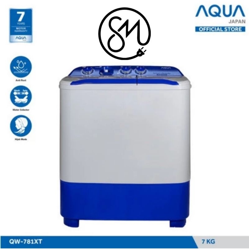 Mesin cuci Aqua 7 Kg QW-781 XT Hijab series QW781XT 781XT QW781