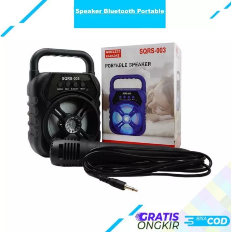 Sepeker bluetooth SQRS - 663 bonus mic karaoke +kabelOTG