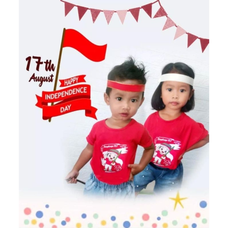 Baju Kaos 17 Agustus kemerdekaan Indonesia ke 78, bisa untuk anak laki-laki Perempuan. Original D&amp;C .