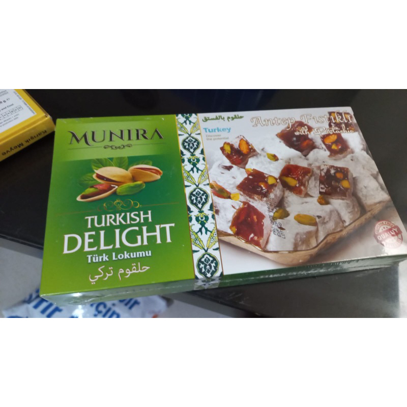 Turkish Delight merk Munira Turk Lokumu Premium 400 gr Rasa Pistachio Snack Turki Original New