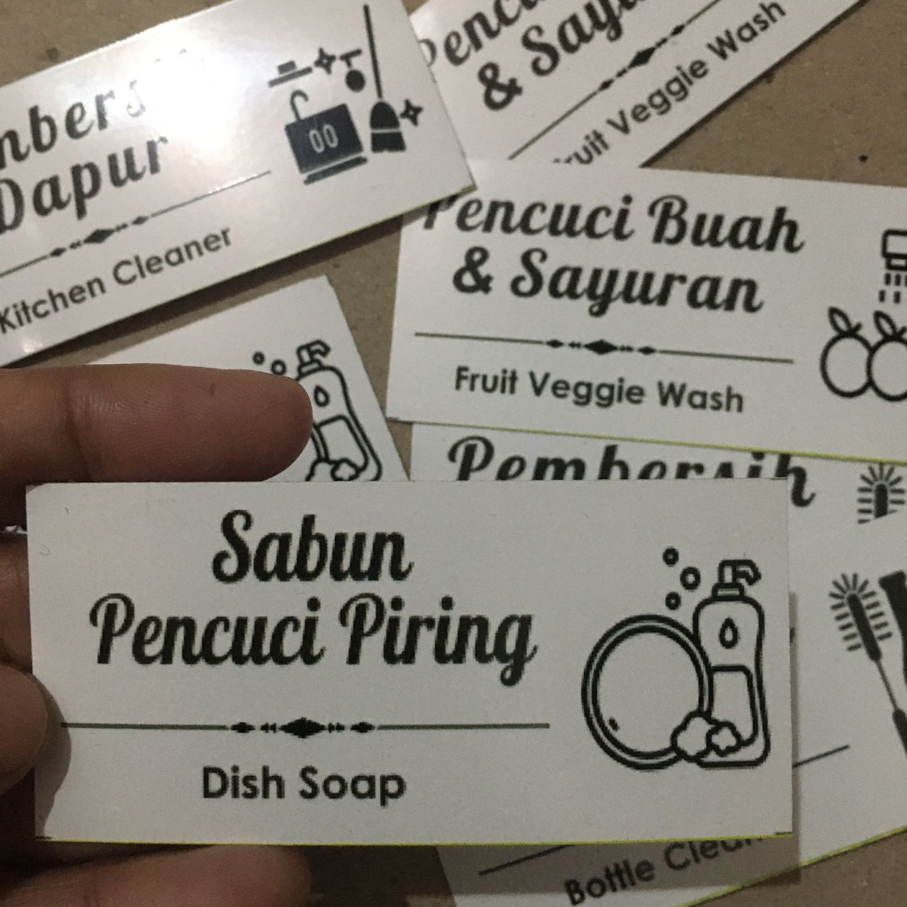 

Stiker Label Sabun Waterproof detergen desinfektan sampo laundry pencuci piring baju