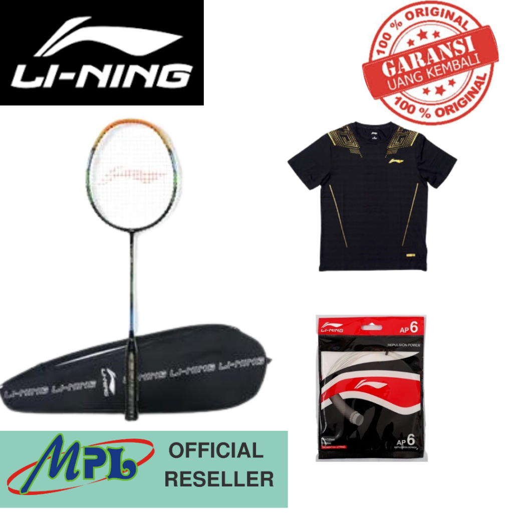RACKET BADMINTON LINING G-FORCE X5 (79G)AYPT 085-1+AP-6+T-SHIRT+1 ZIP