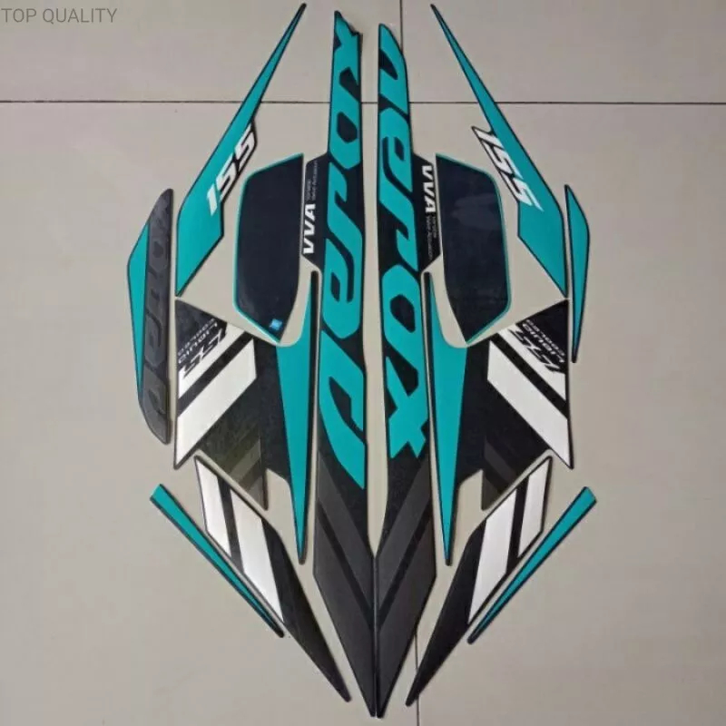 stiker striping yamaha aerox 2021 hitam tosca lis body original