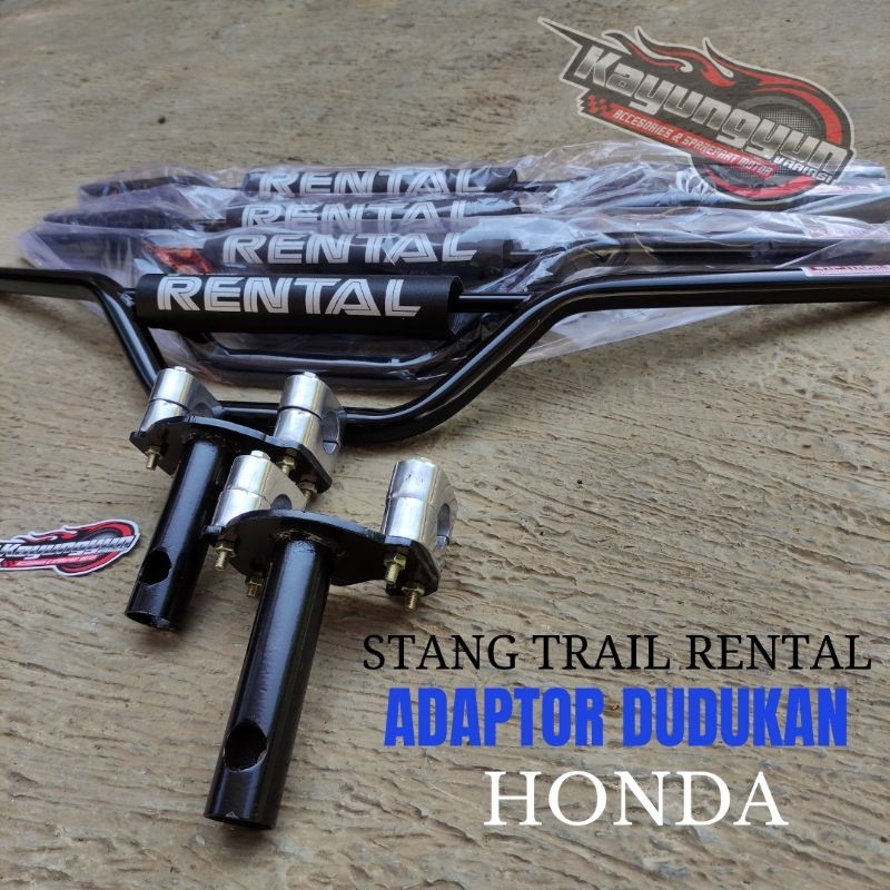 UIO Paketan Stang Stir Trail Dan Dudukan Adaptor Stang Untuk Motor Bebek Honda Dan Matic Honda