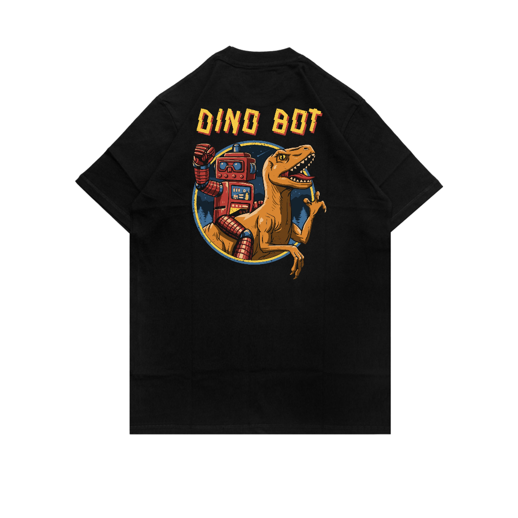 MYKAOS T-Shirt - Dino Bot Black