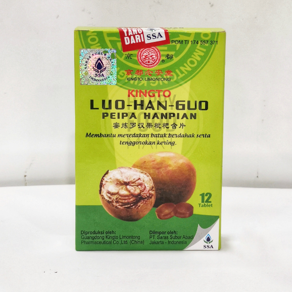 

[BPOM] KINGTO LUO HAN GUO PEIPA HANPIAN/PERMEN OBAT BATUK/SSA LOHANKUO/LO HAN GUO/LOHANGUO/LOHANKO