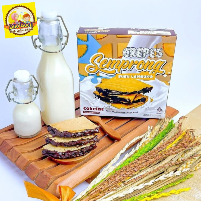 

Crepes Semprong Susu Lembang (isi 12 pcs) 150 Gram - Duo Bocil Snack