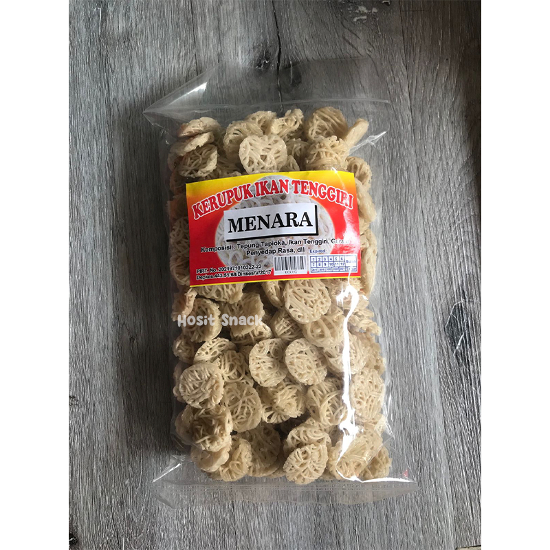 

Kerupuk Mentah Bangka Cap Menara Ikan Tenggiri 500gr / Kerupuk Keriting Mentah Bangka Ikan Makau / Krupuk Bangka Halal